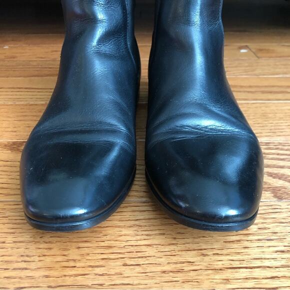 JUST CAVALLI 100% Calfskin Leather Black Flat Ankle Boots Women’s Sz 8 US 39 EUR - Picture 4 of 13